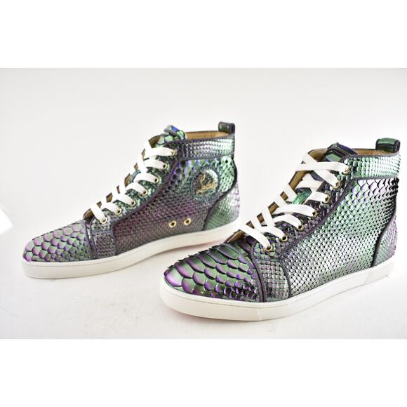Christian Louboutin Bip Bip Orlato Flat Python Snakeskin High Top Sneaker 41 - Picture 11 of 14